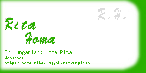 rita homa business card